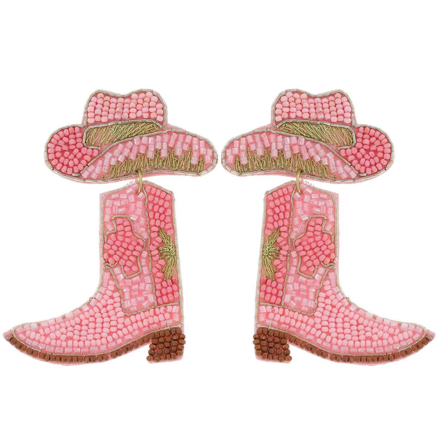 Beaded Cowboy Boot & Hat Earrings