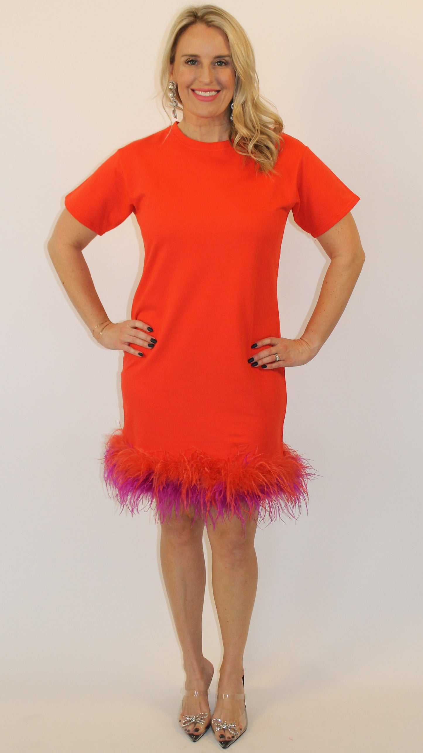 Feather T-Shirt Dress