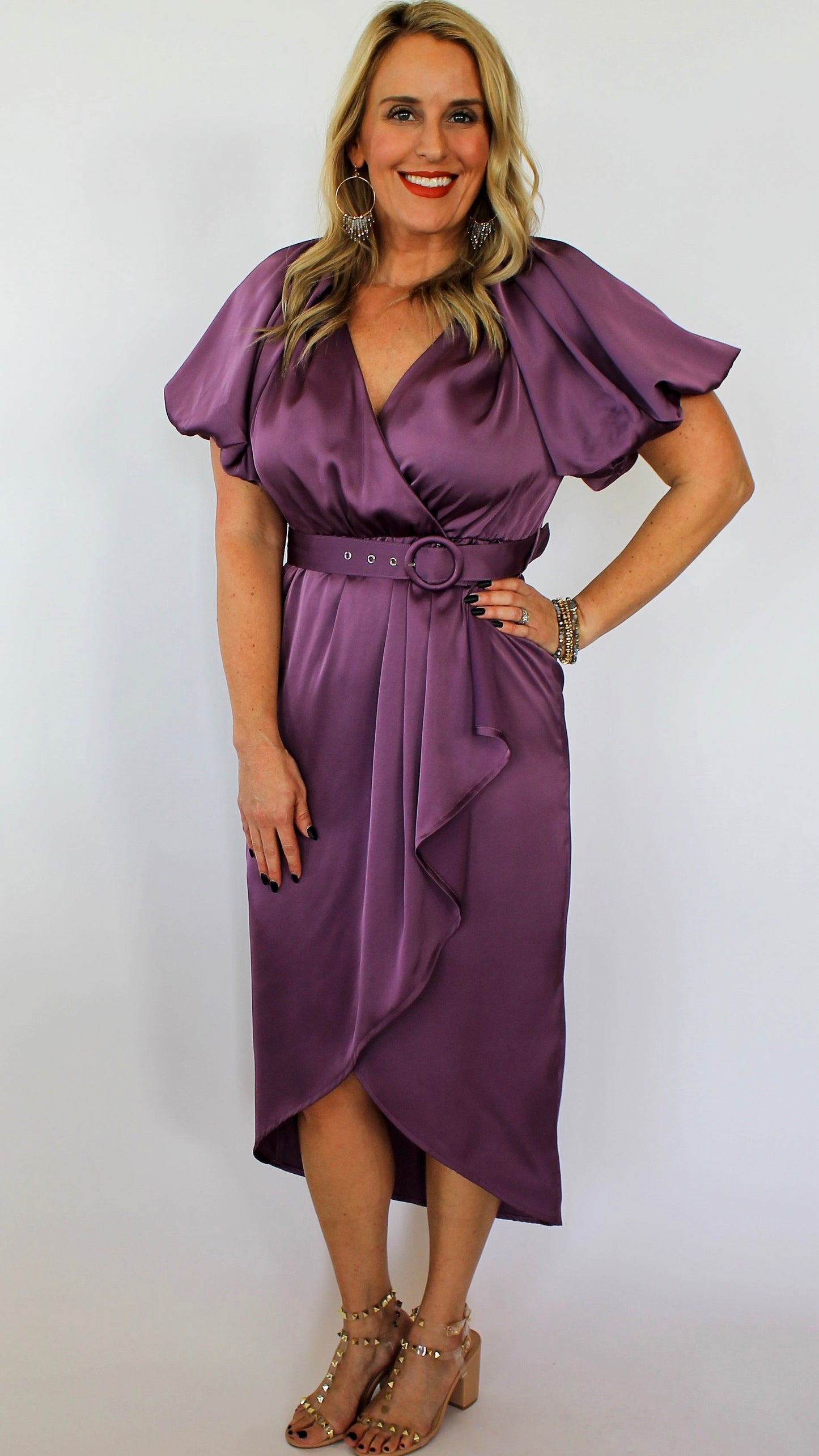 Satin Wrap Dress