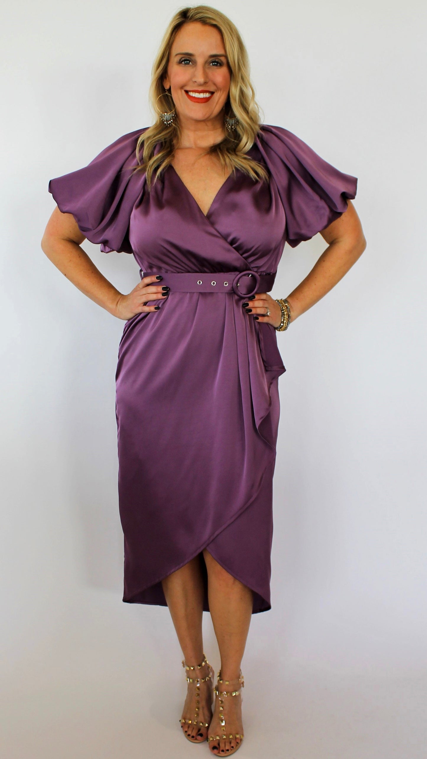 Satin Wrap Dress
