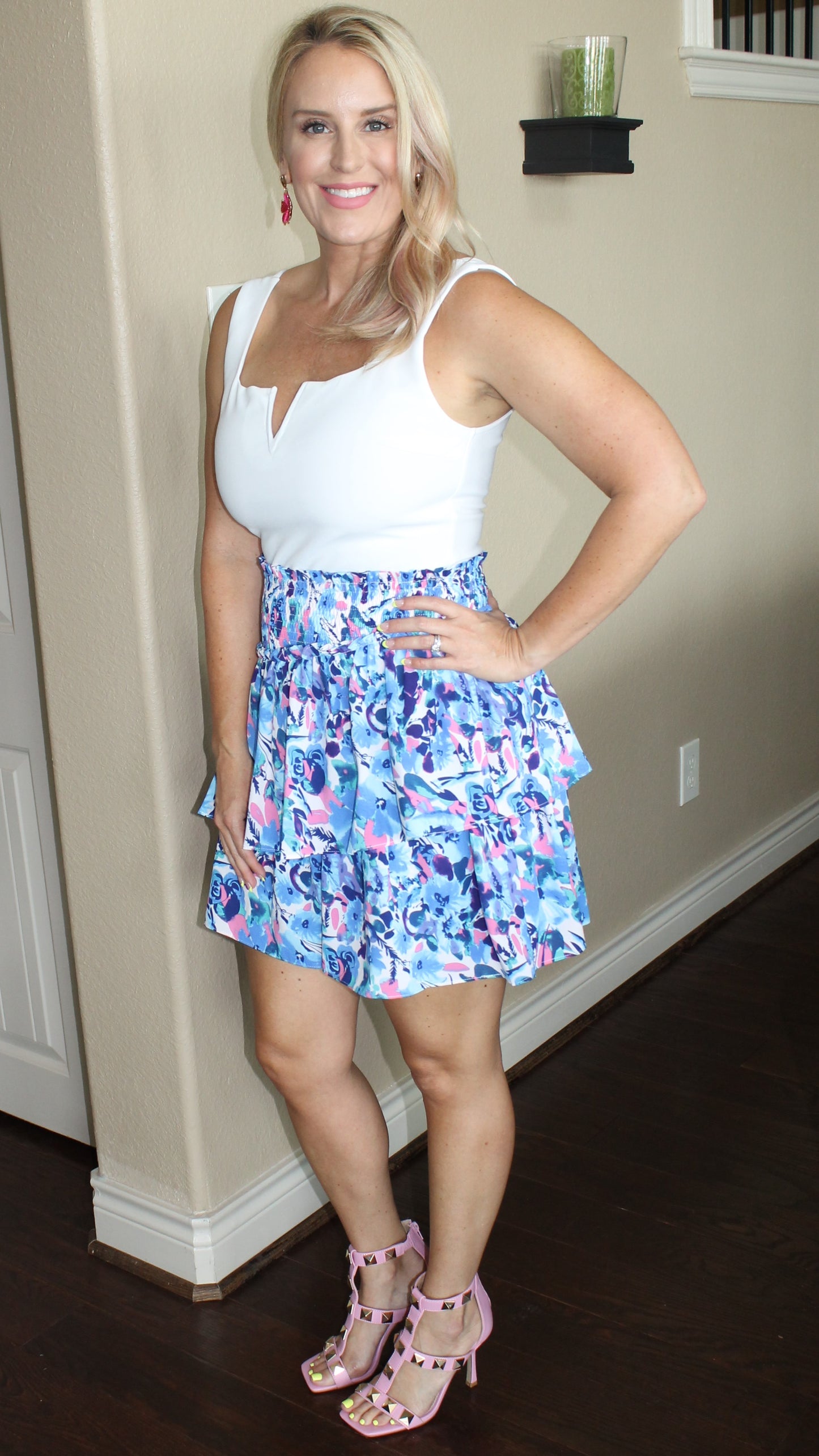 White Square Neck Bodysuit