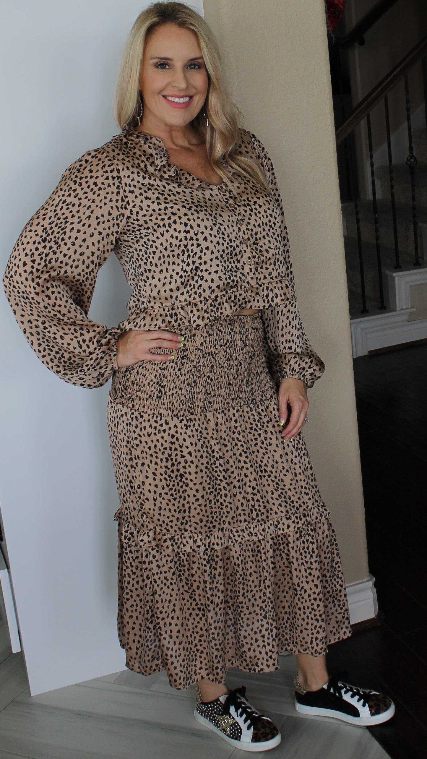 Leopard Print Midi Set