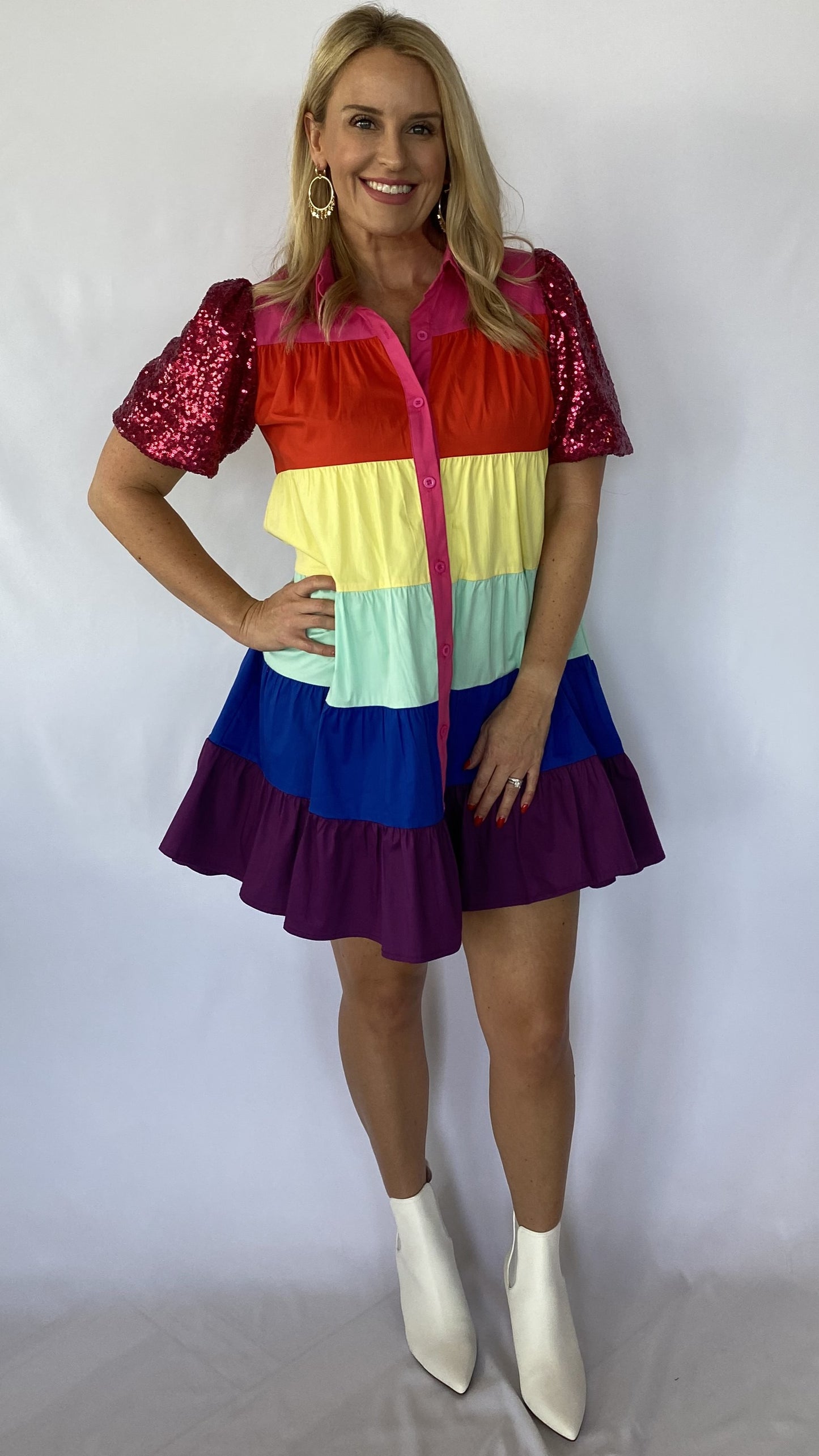 Rainbow Colorblock Dress