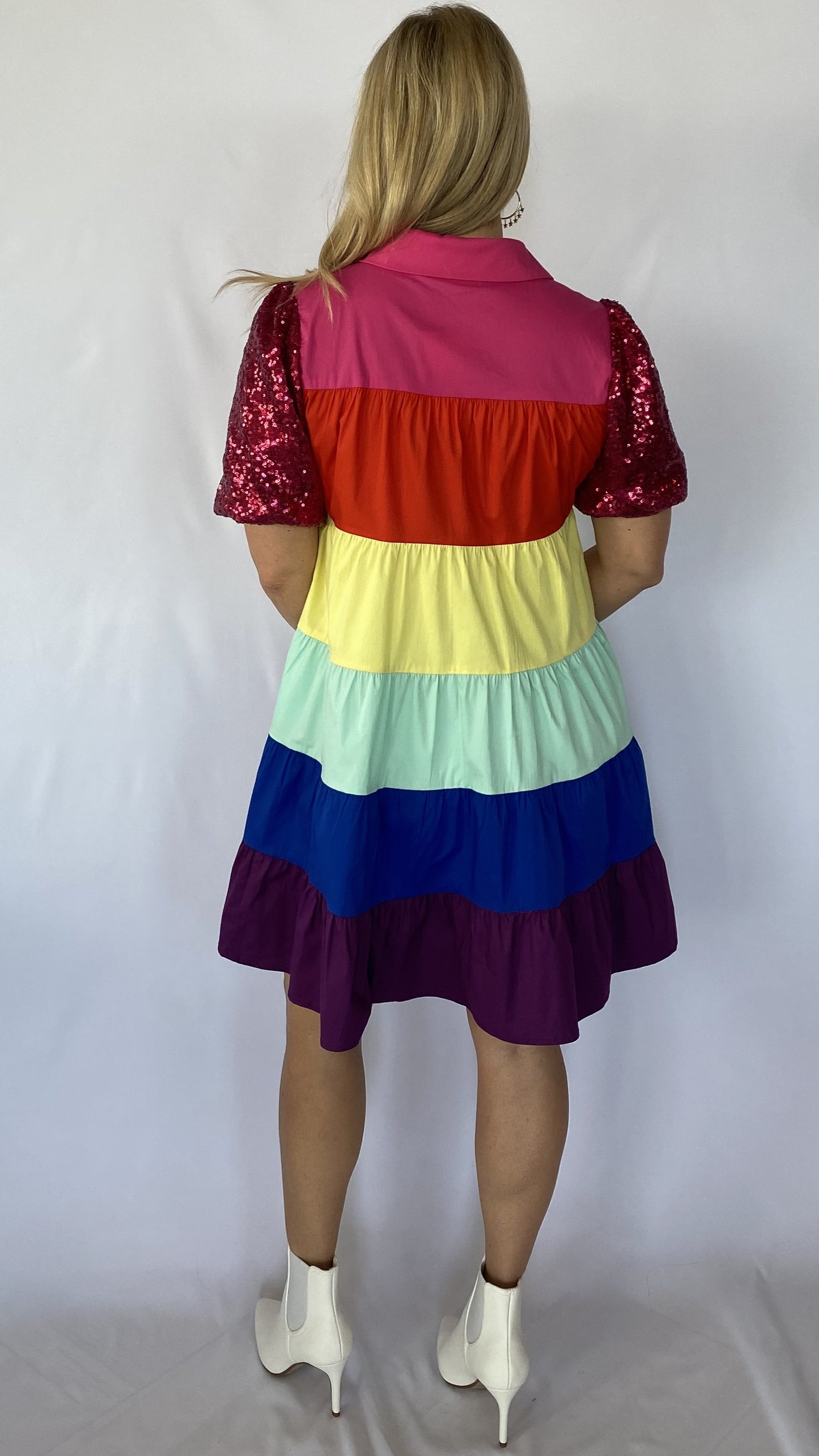Rainbow Colorblock Dress