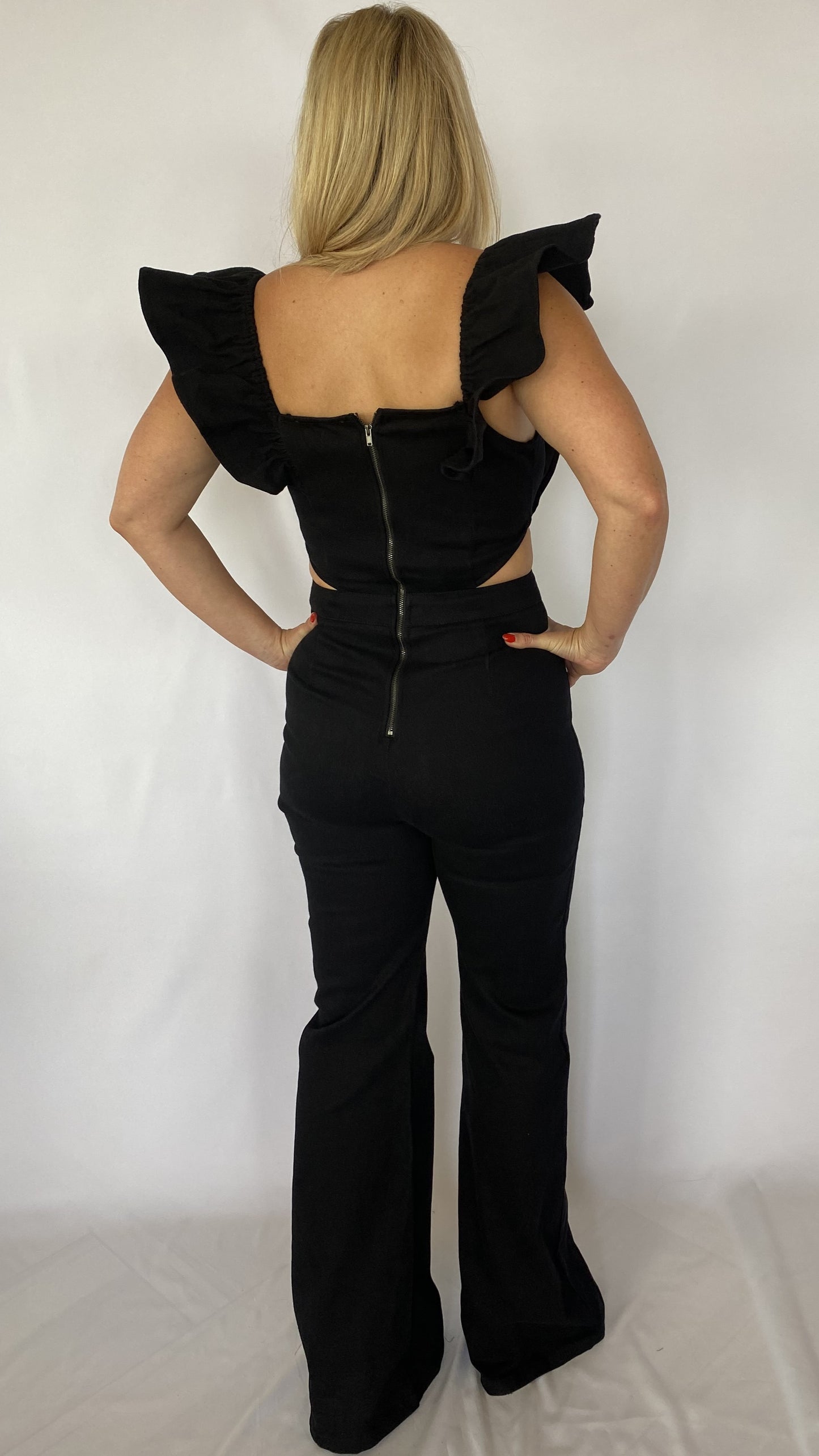 Black Ruffle Jumpsuit