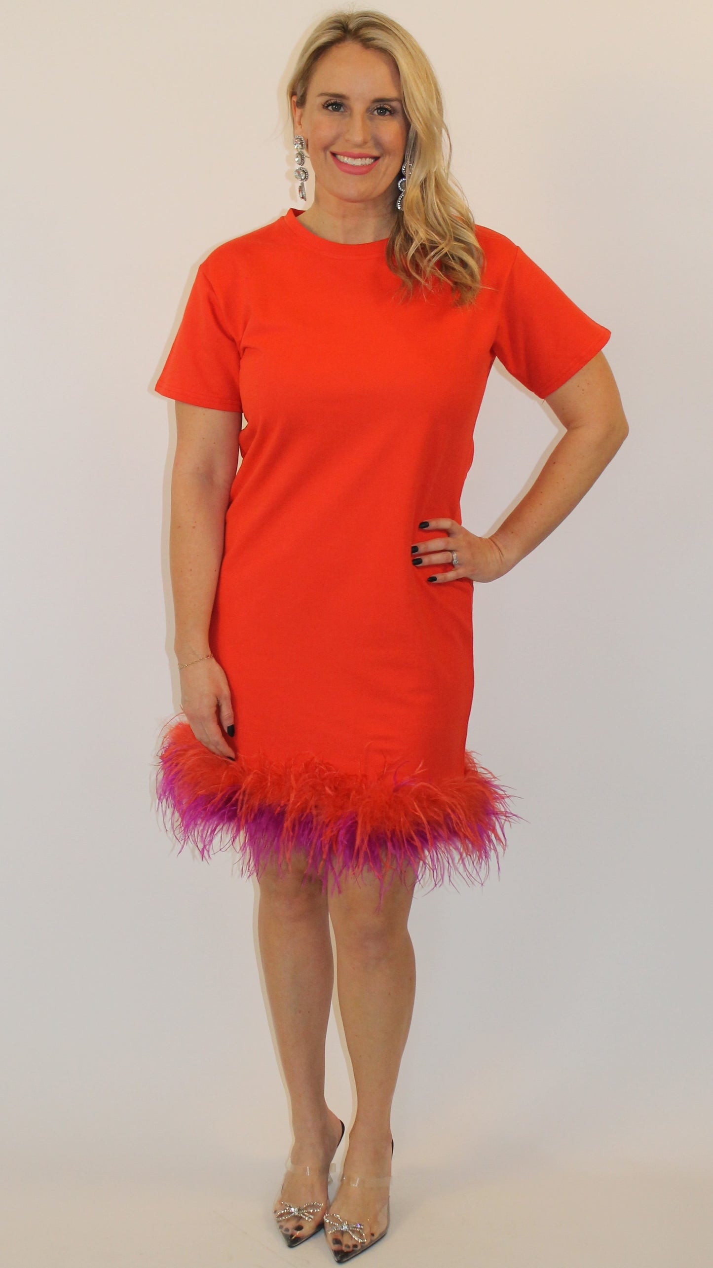Feather T-Shirt Dress
