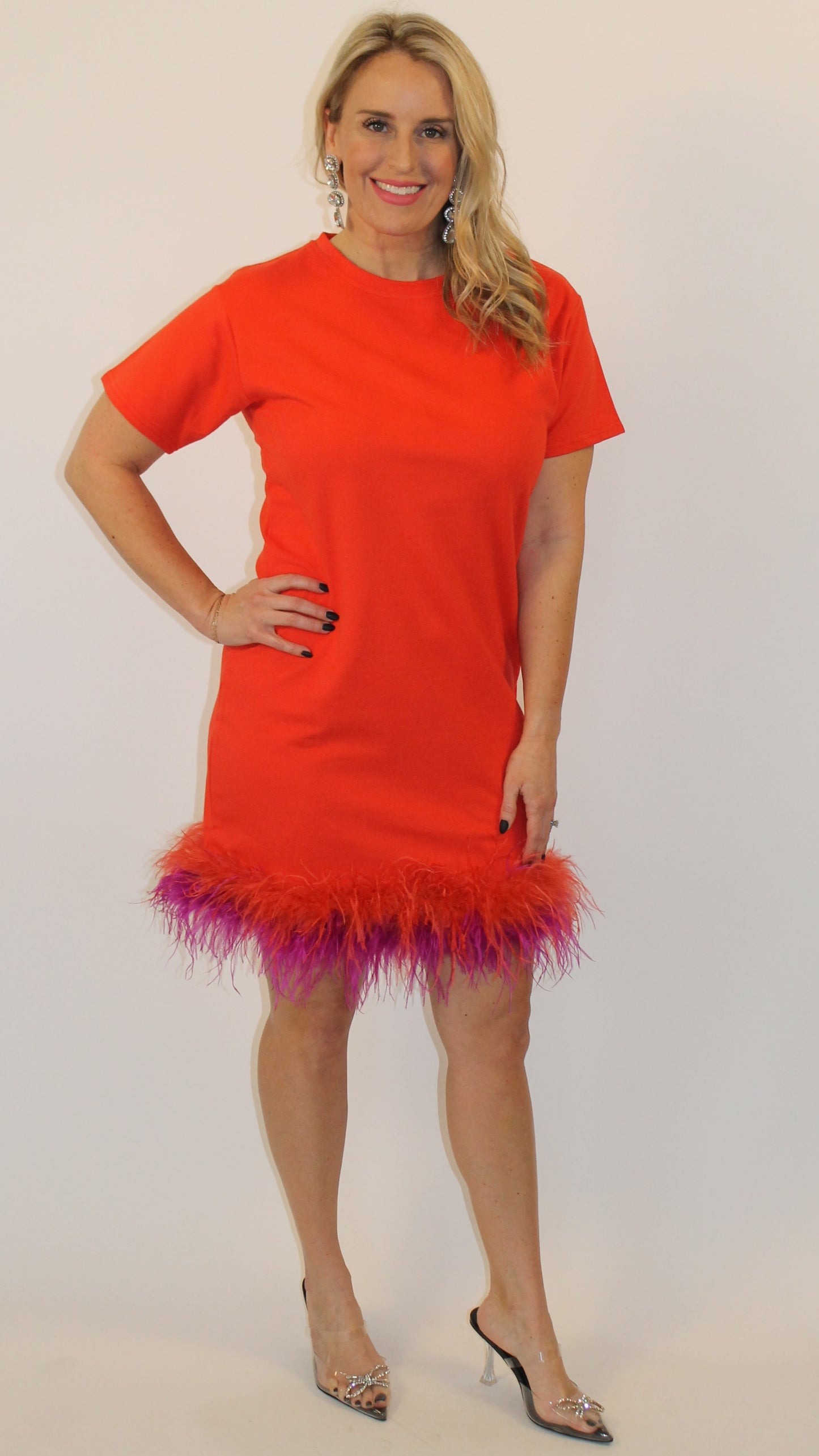 Feather T-Shirt Dress