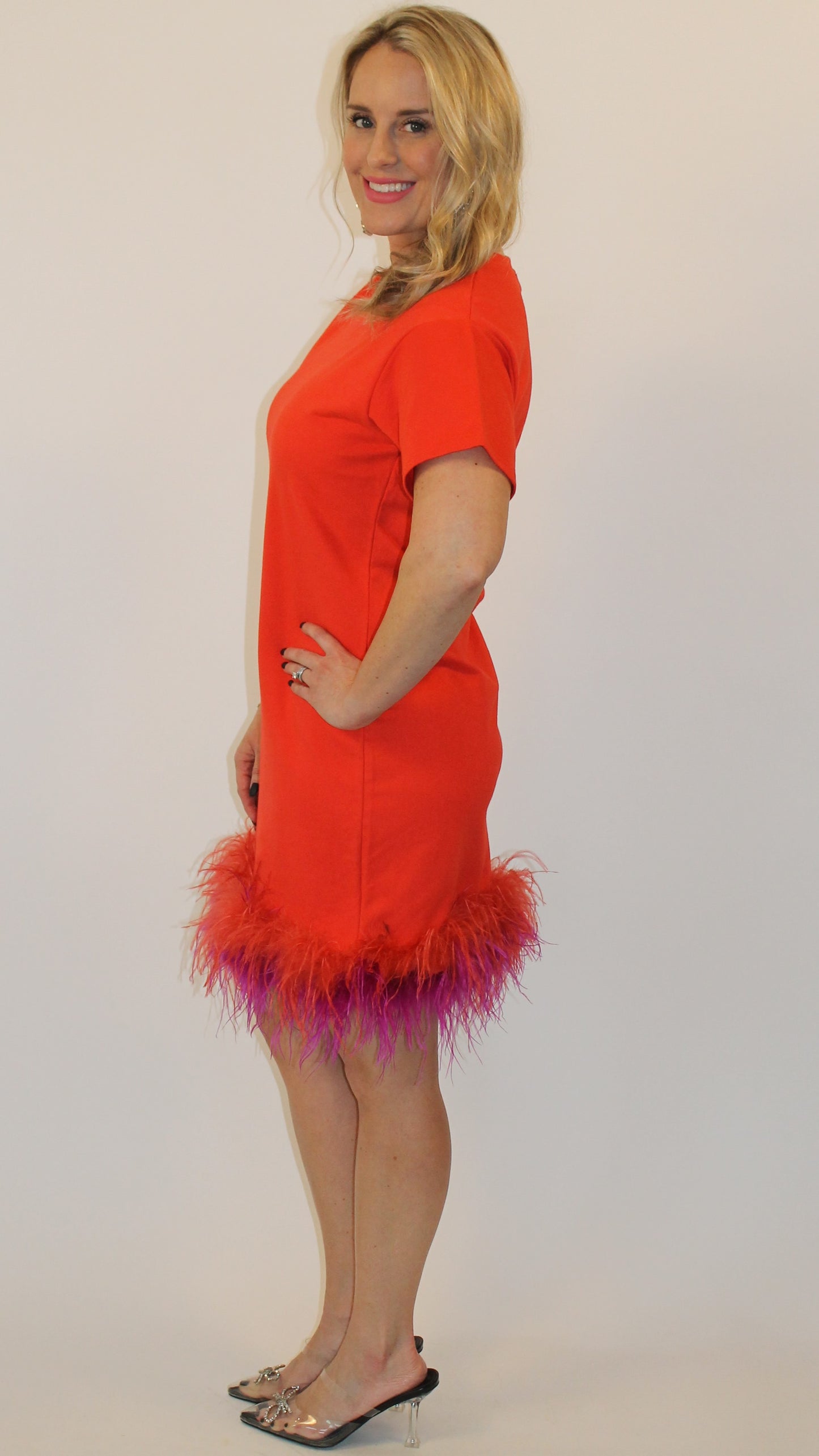 Feather T-Shirt Dress