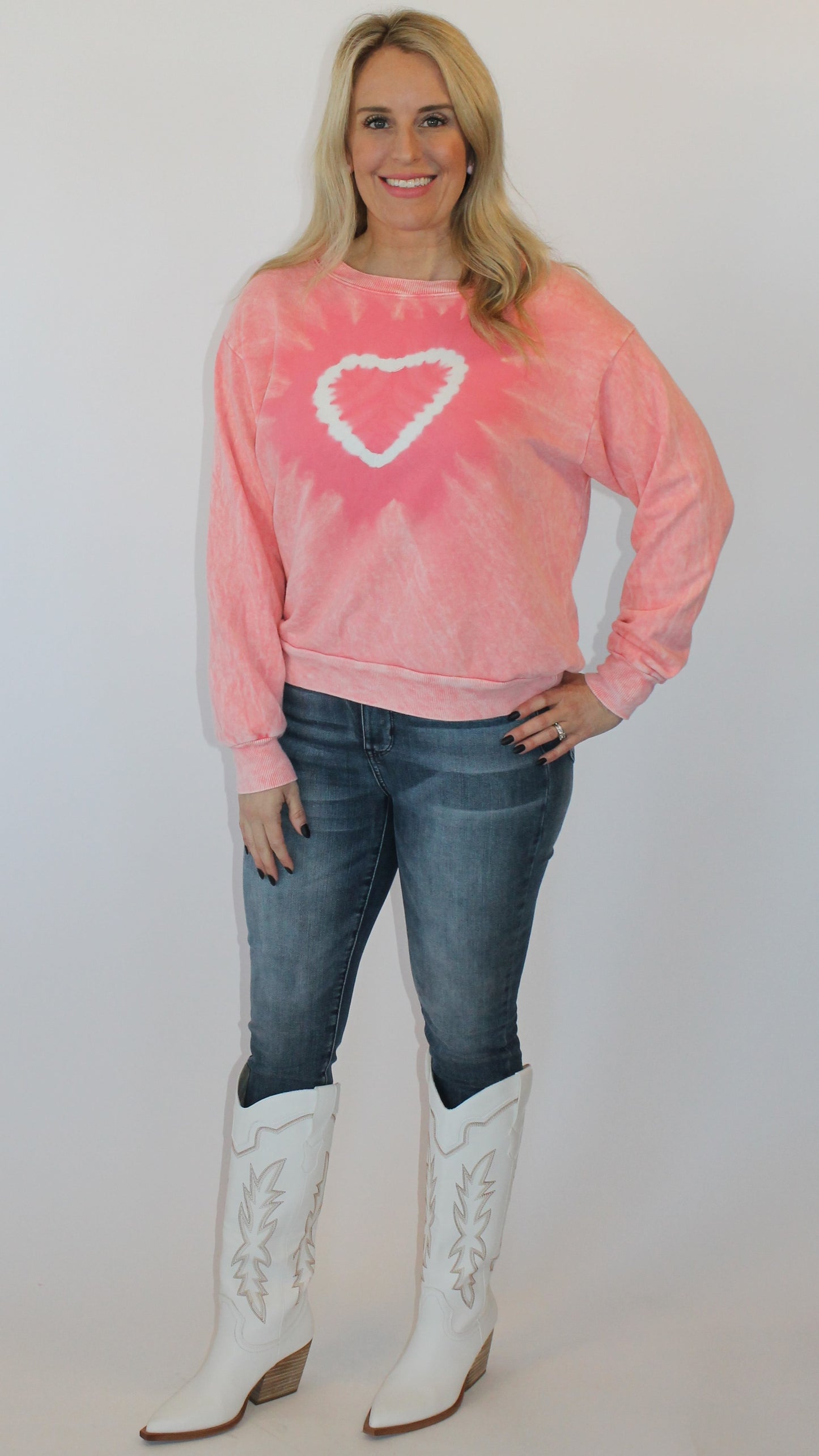 Heart Tie Dyed Sweatshirt