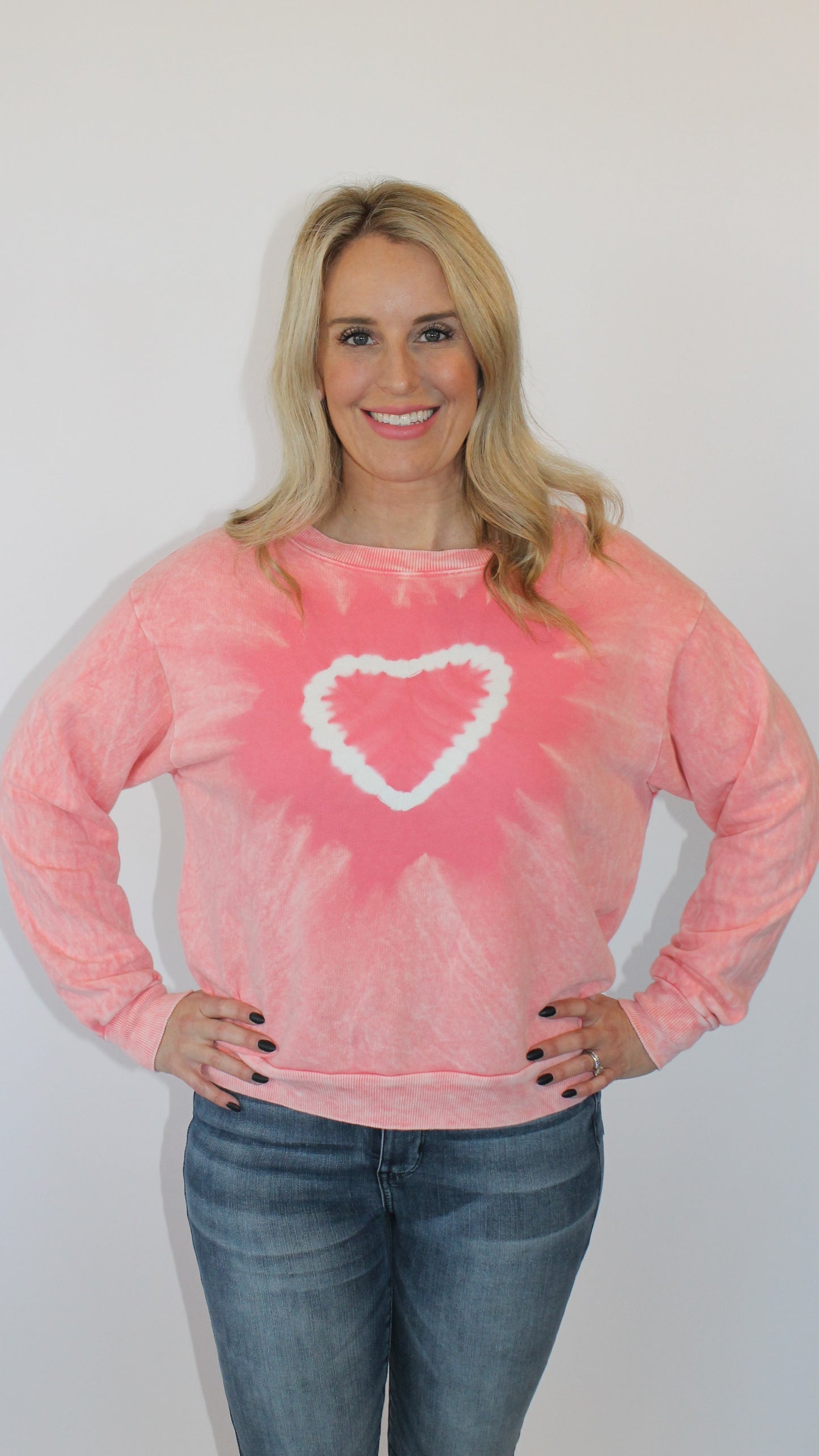 Heart Tie Dyed Sweatshirt