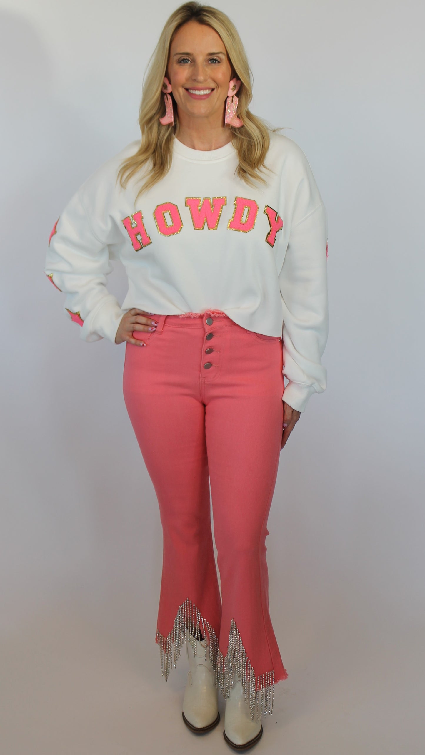 Sassy Rhinestone Denim Pants