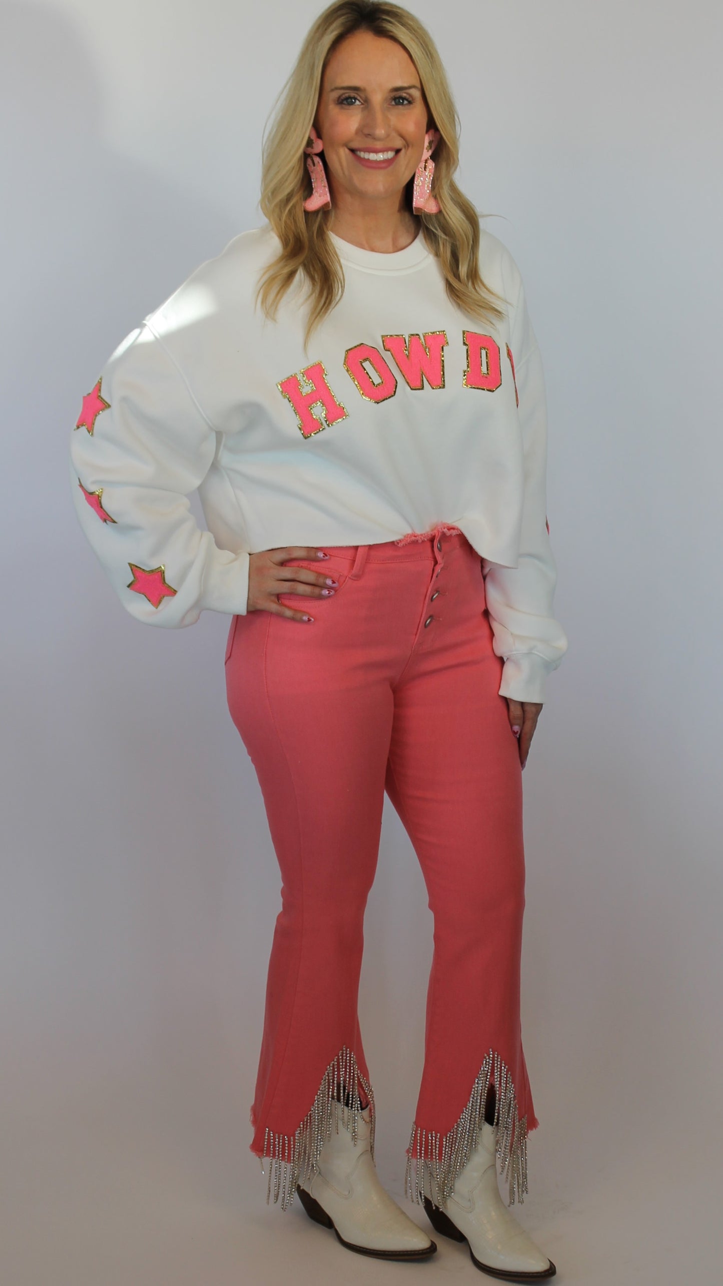 Sassy Rhinestone Denim Pants