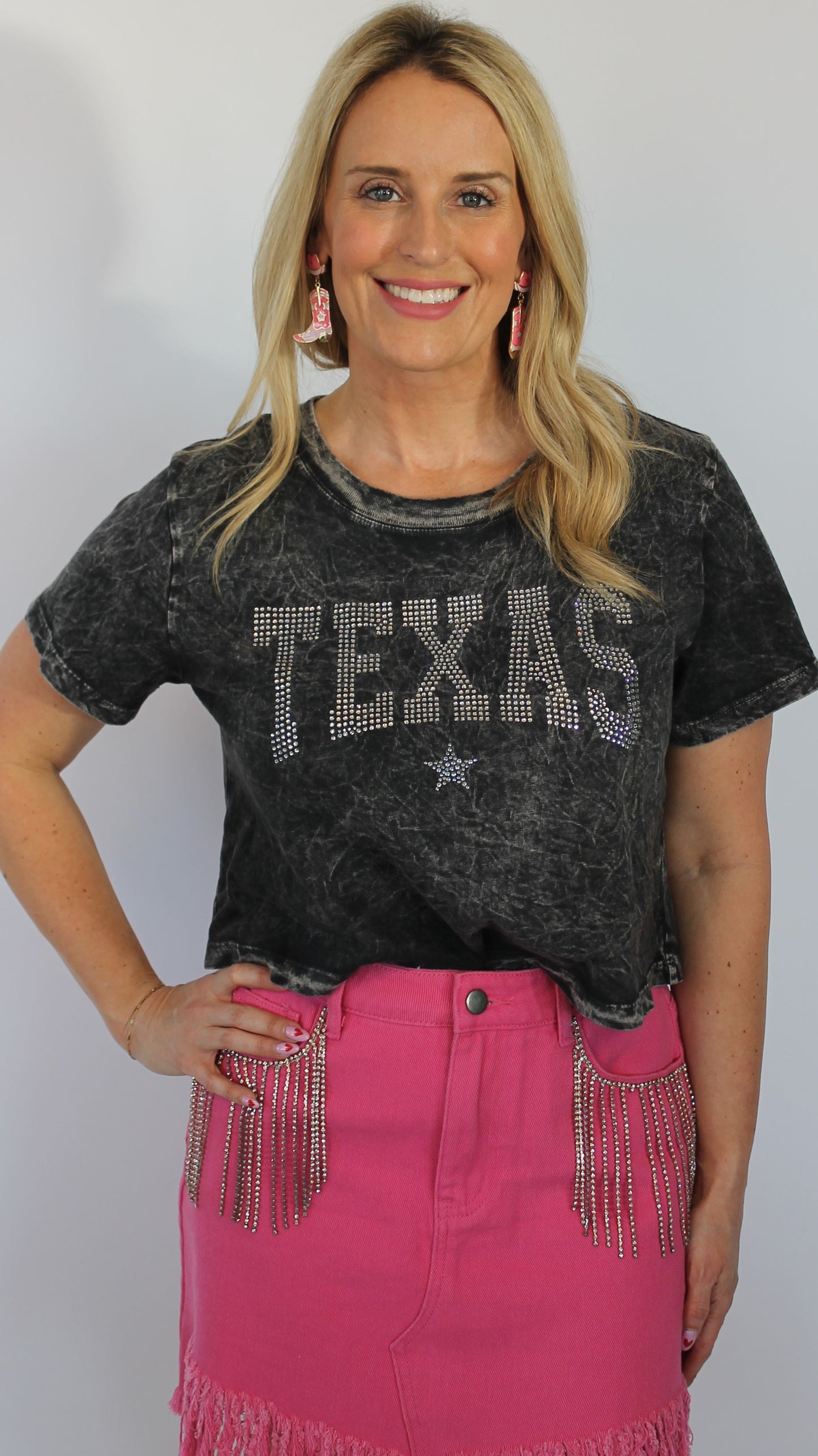 Texas Rhinestone Crop Top