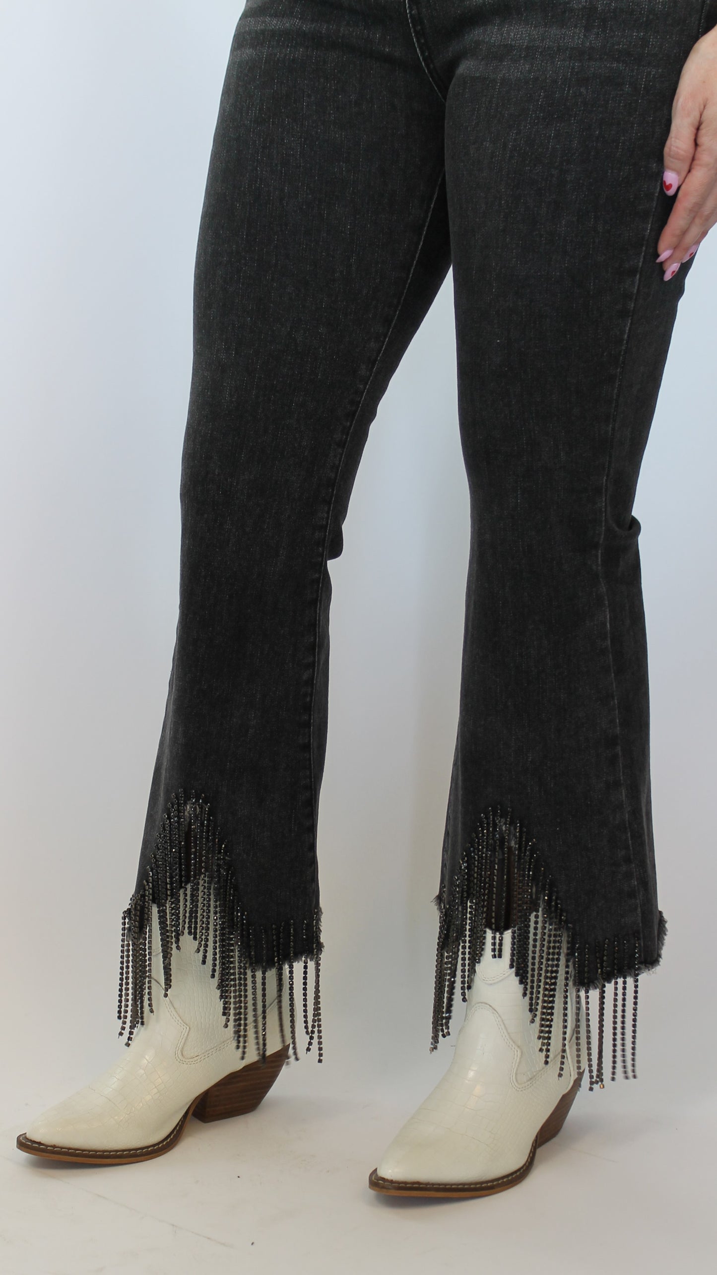 Sassy Rhinestone Denim Pants