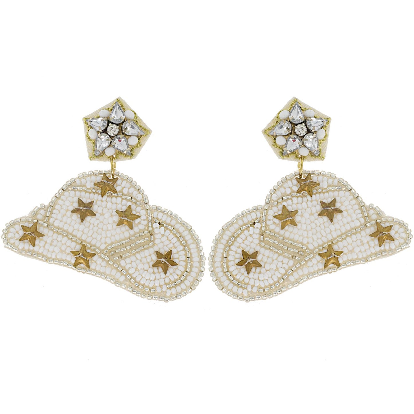 Beaded Cowboy Hat Earrings