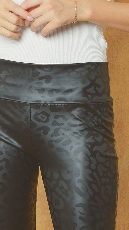 Leopard Faux Leather Leggings